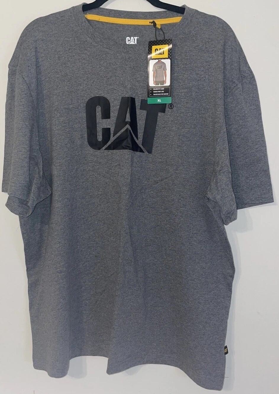 CAT Caterpillar Men's Workwear Relaxed Fit T Shirt Gray Size XL